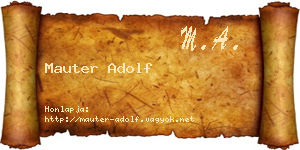 Mauter Adolf névjegykártya